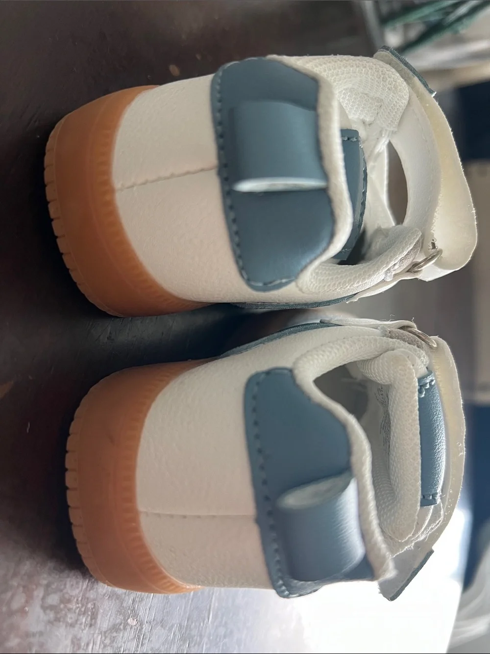 Baby size 4 Casual Velcro Sneakers in White, Light Blue & Gray